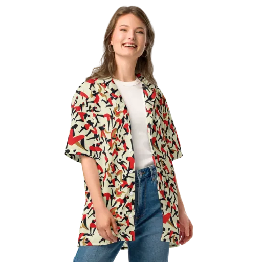 Vermilion Motion on Button Shirt