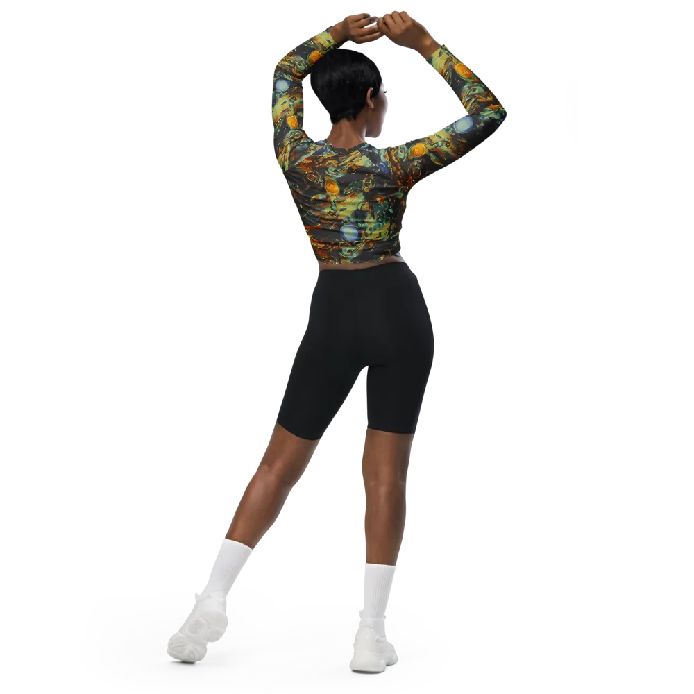 Menzel's Maelstrom on Long Sleeve Crop Top — Back