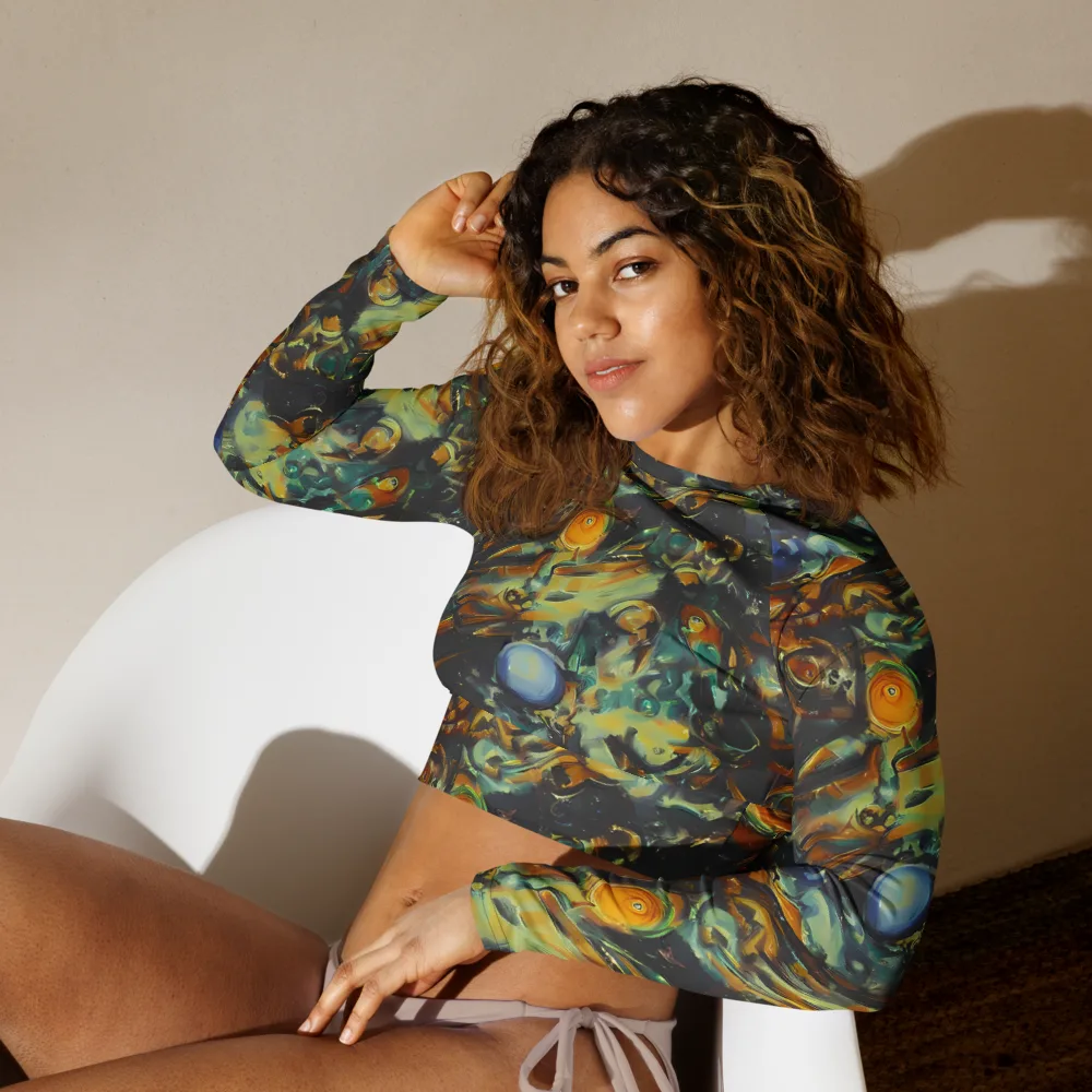 Menzel's Maelstrom on Long Sleeve Crop Top — Left Front