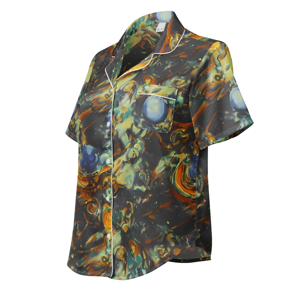 Menzel's Maelstrom on Women's Short Sleeve Pajama Top — Left Front
