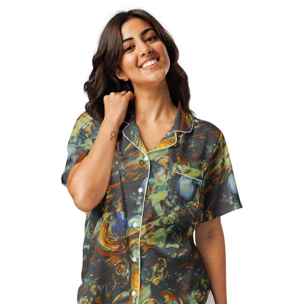 Menzel's Maelstrom on Women's Short Sleeve Pajama Top — Front