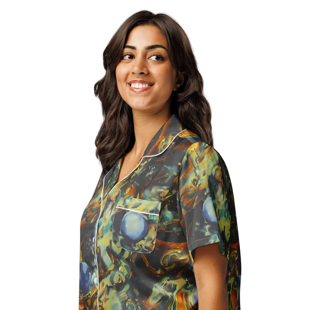 Menzel's Maelstrom on Women's Short Sleeve Pajama Top — Left Front