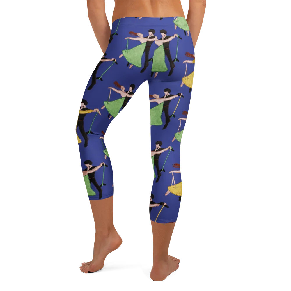 Swingtime Silhouettes on Capri Leggings — Back