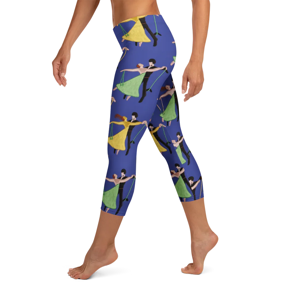 Swingtime Silhouettes on Capri Leggings — Left