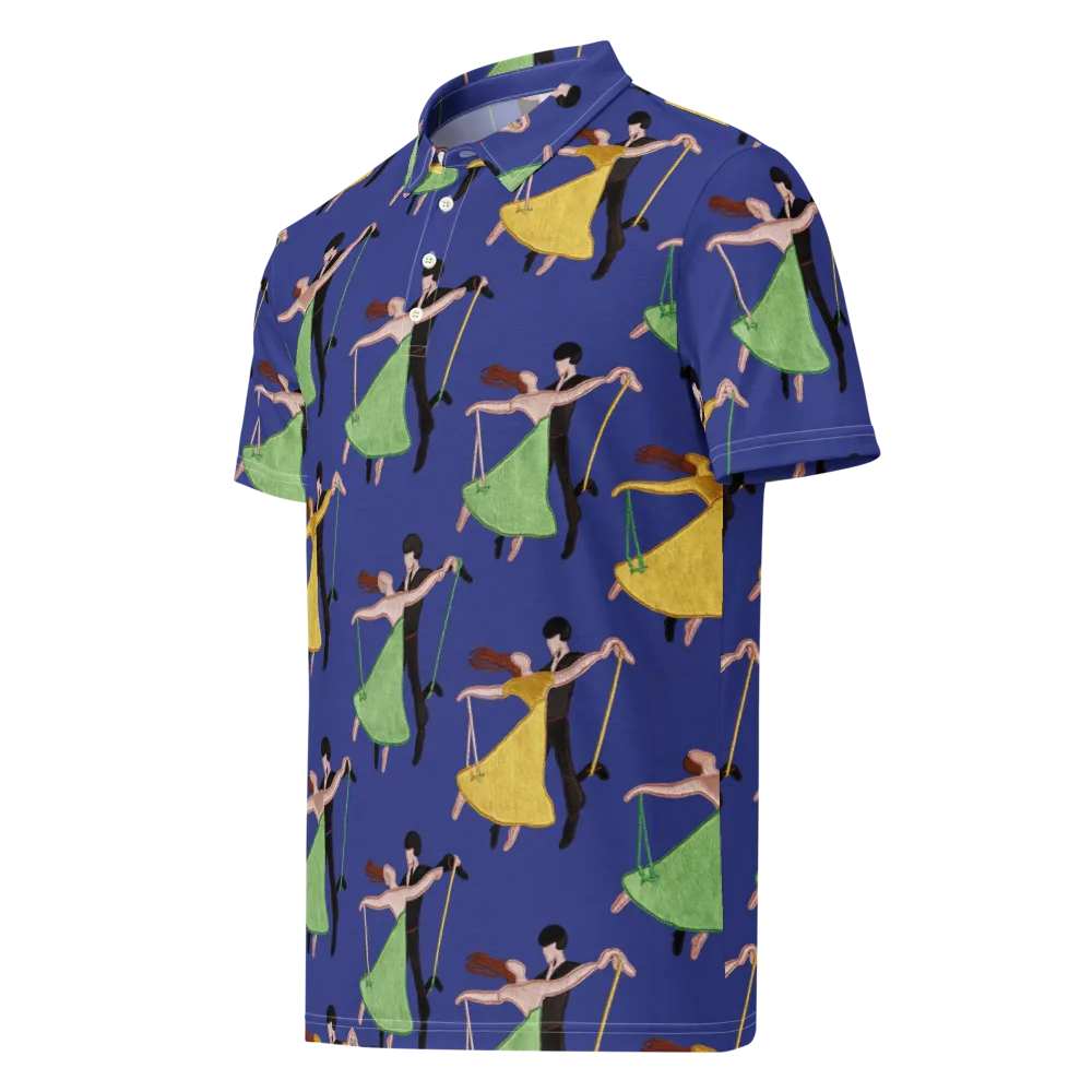 Swingtime Silhouettes on Men's Slim Fit Polo Shirt — Left Front