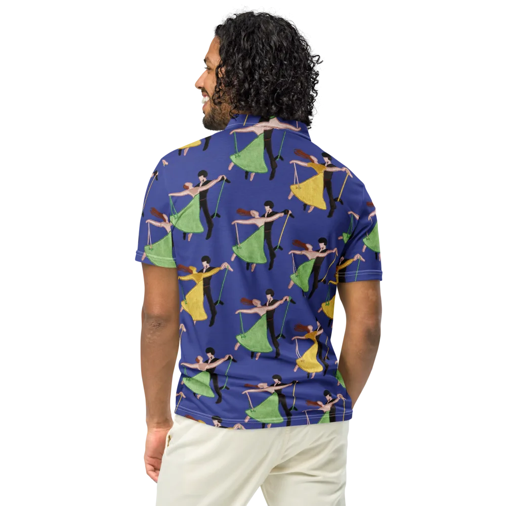 Swingtime Silhouettes on Men's Slim Fit Polo Shirt — Back