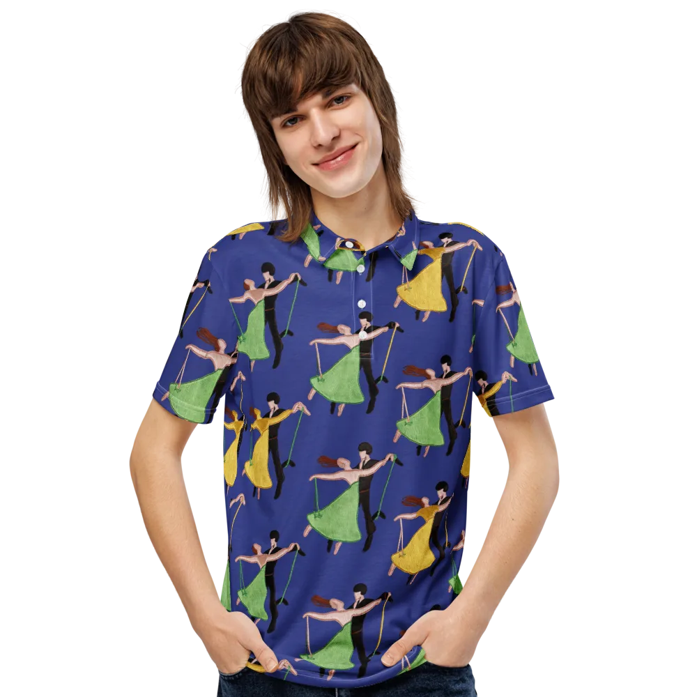 Swingtime Silhouettes on Men's Slim Fit Polo Shirt — Front
