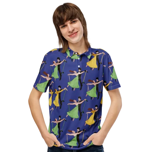 Swingtime Silhouettes on a Men's Slim Fit Polo Shirt