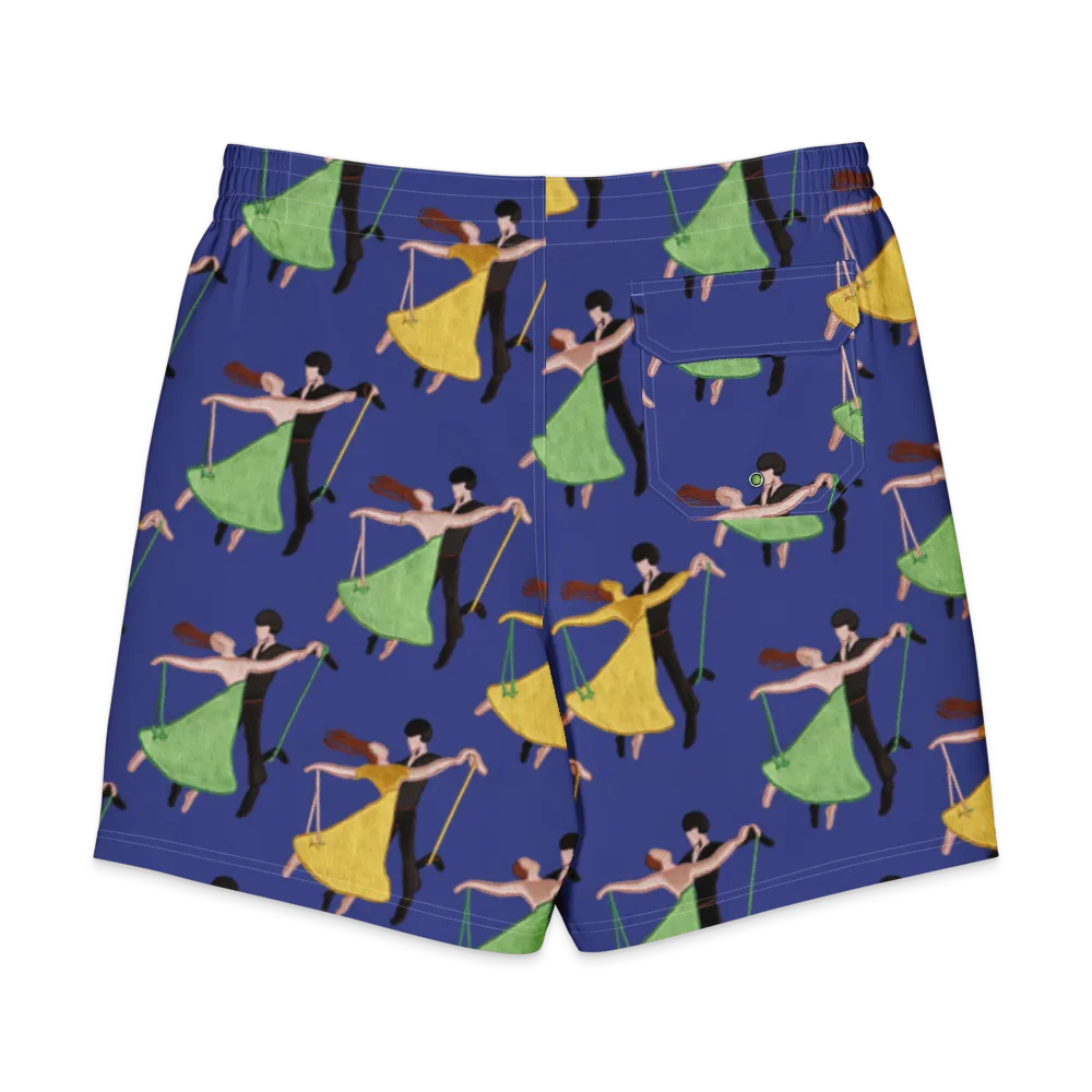 Swingtime Silhouettes on Men's Board Shorts — Back