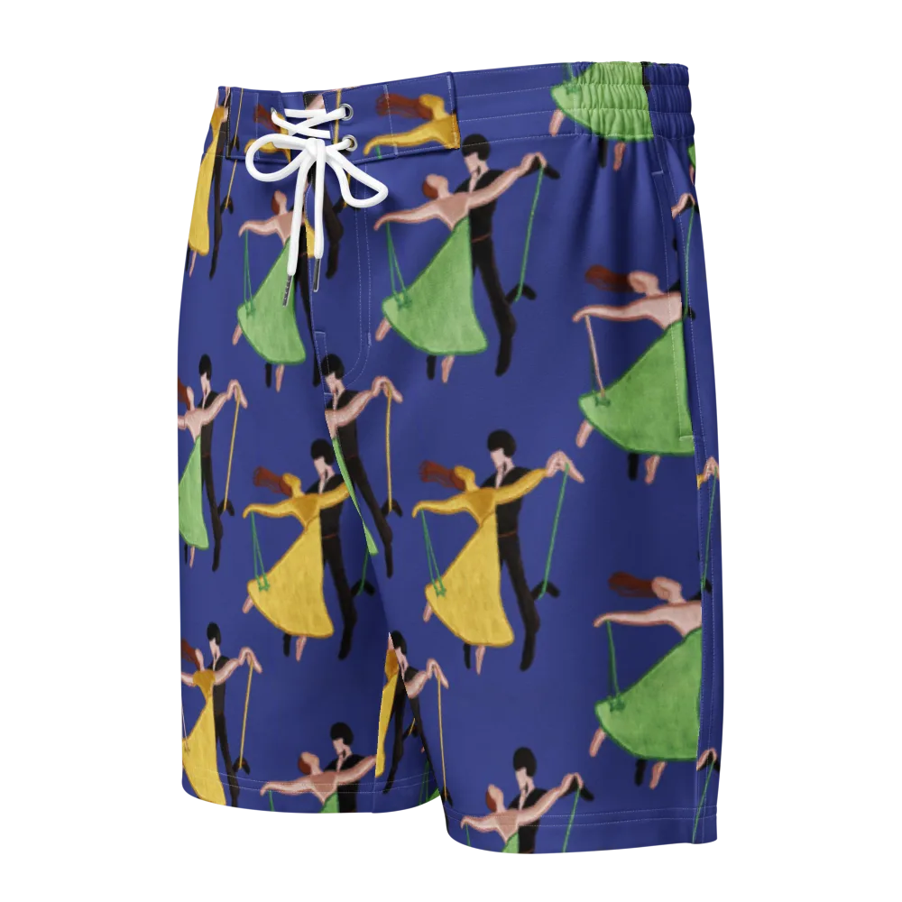 Swingtime Silhouettes on Men's Board Shorts — Front