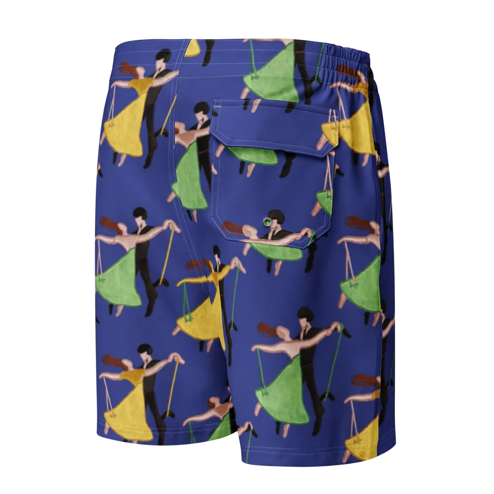 Swingtime Silhouettes on Men's Board Shorts — Back