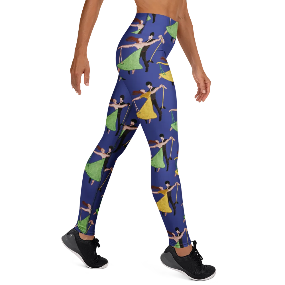 Swingtime Silhouettes on Yoga Leggings — Right