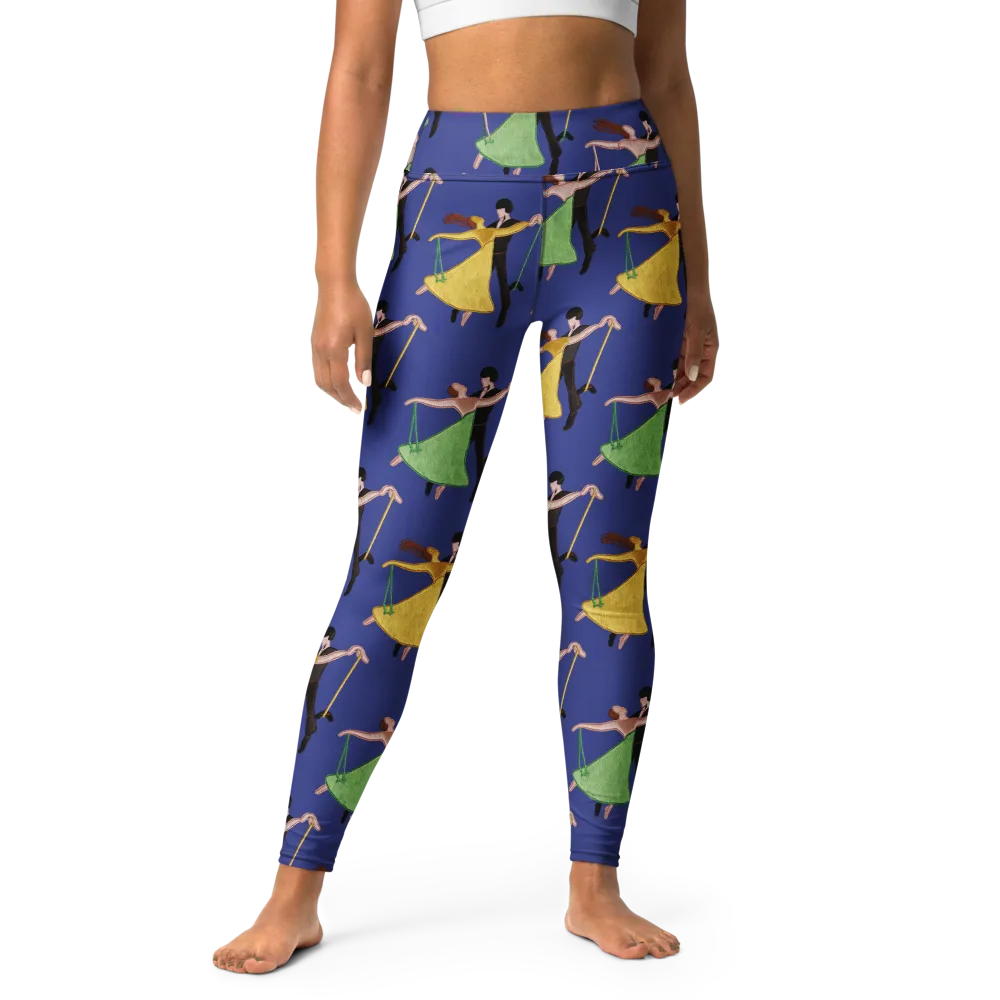 Swingtime Silhouettes on Yoga Leggings — Front