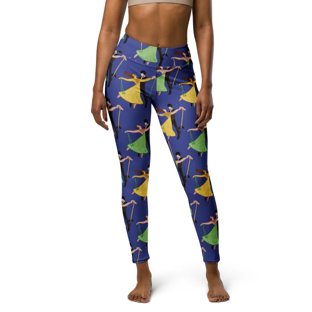 Swingtime Silhouettes on Yoga Leggings — Front