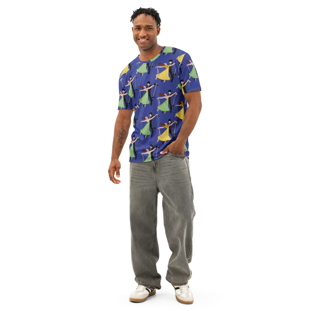 Swingtime Silhouettes on Men's Cotton Crew Neck T-Shirt — Front