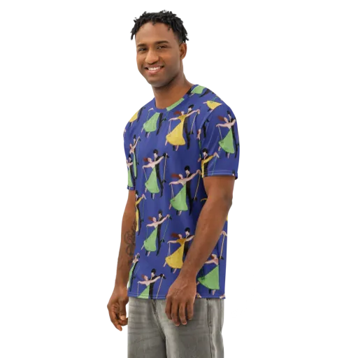 Swingtime Silhouettes on a Men's Cotton Crew Neck T-Shirt