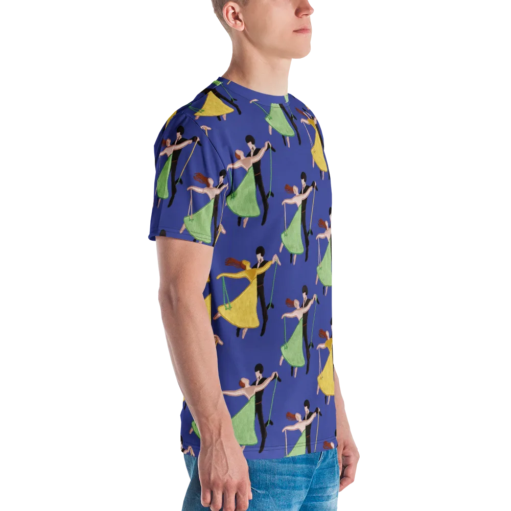 Swingtime Silhouettes on Men's Crew Neck T-Shirt — Right