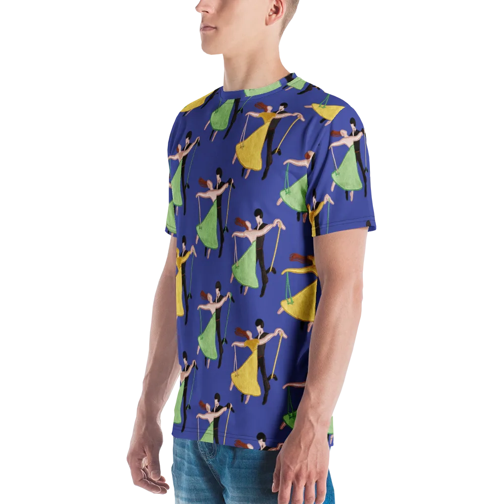 Swingtime Silhouettes on Men's Crew Neck T-Shirt — Left