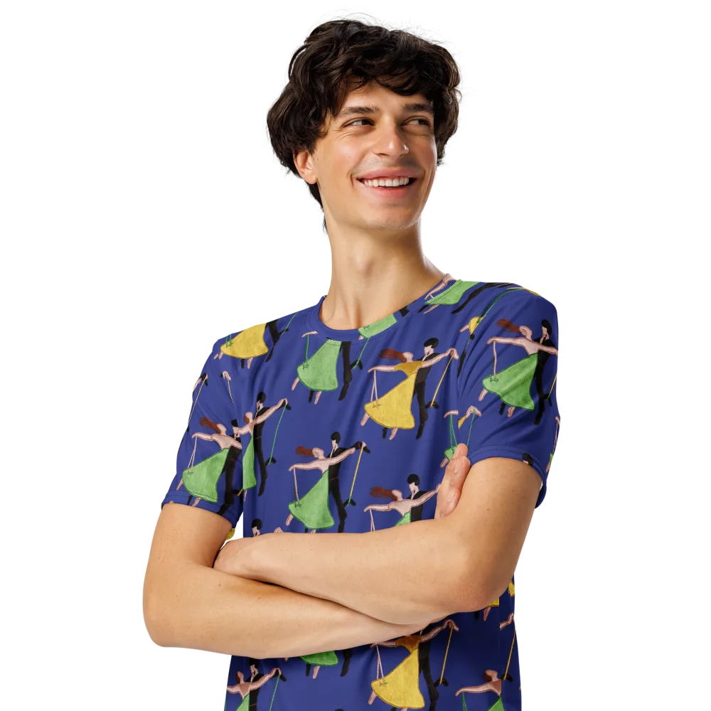 Swingtime Silhouettes on Men's Crew Neck T-Shirt — Left Front