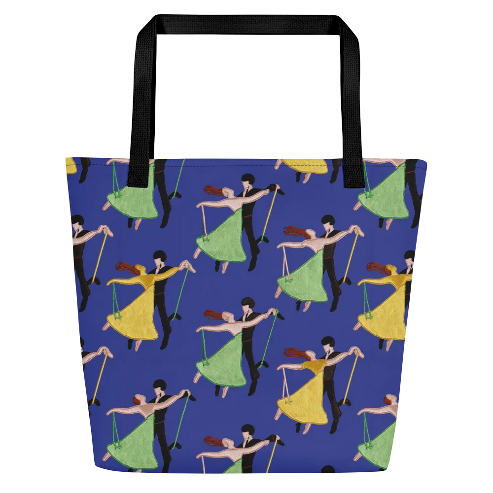 Swingtime Silhouettes on Large Tote Bag W/ Pocket — Front