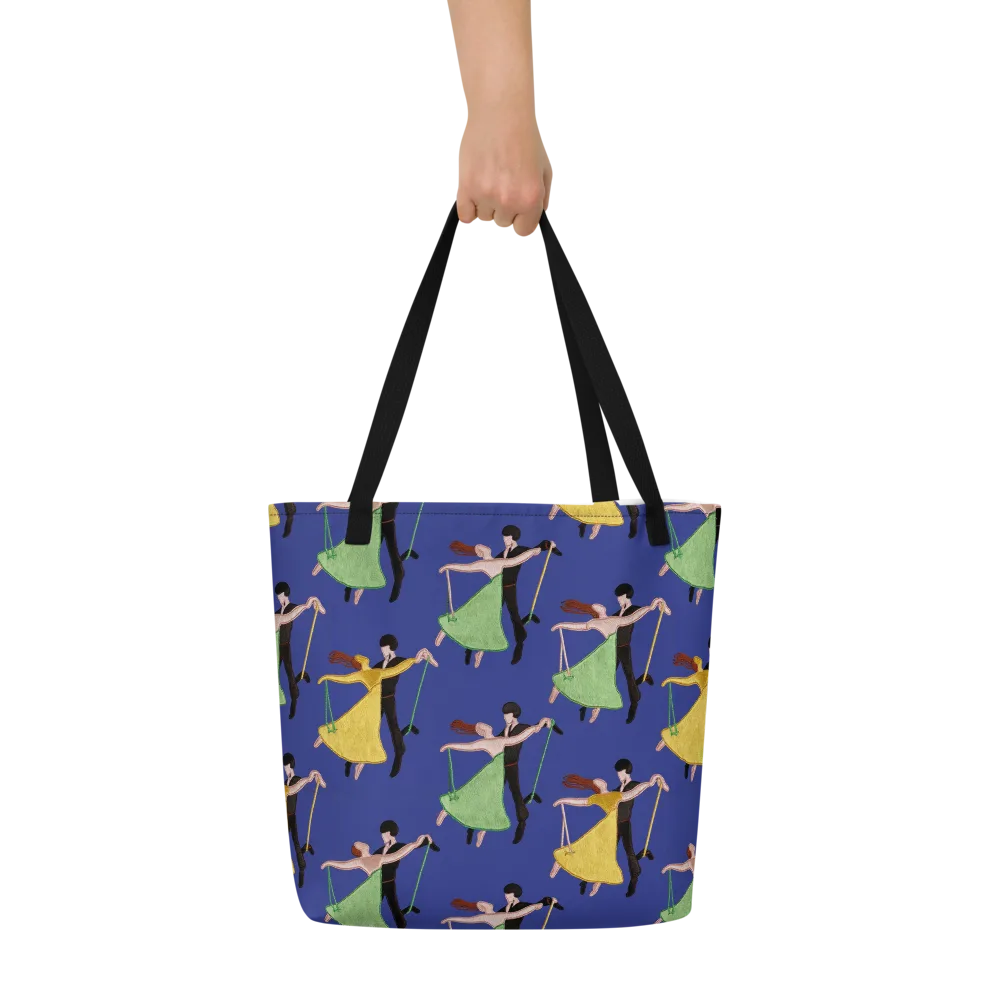Swingtime Silhouettes on Large Tote Bag W/ Pocket — Front