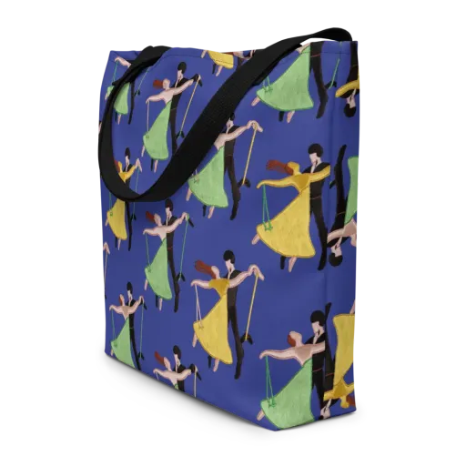 Swingtime Silhouettes on a Large Tote Bag W/ Pocket