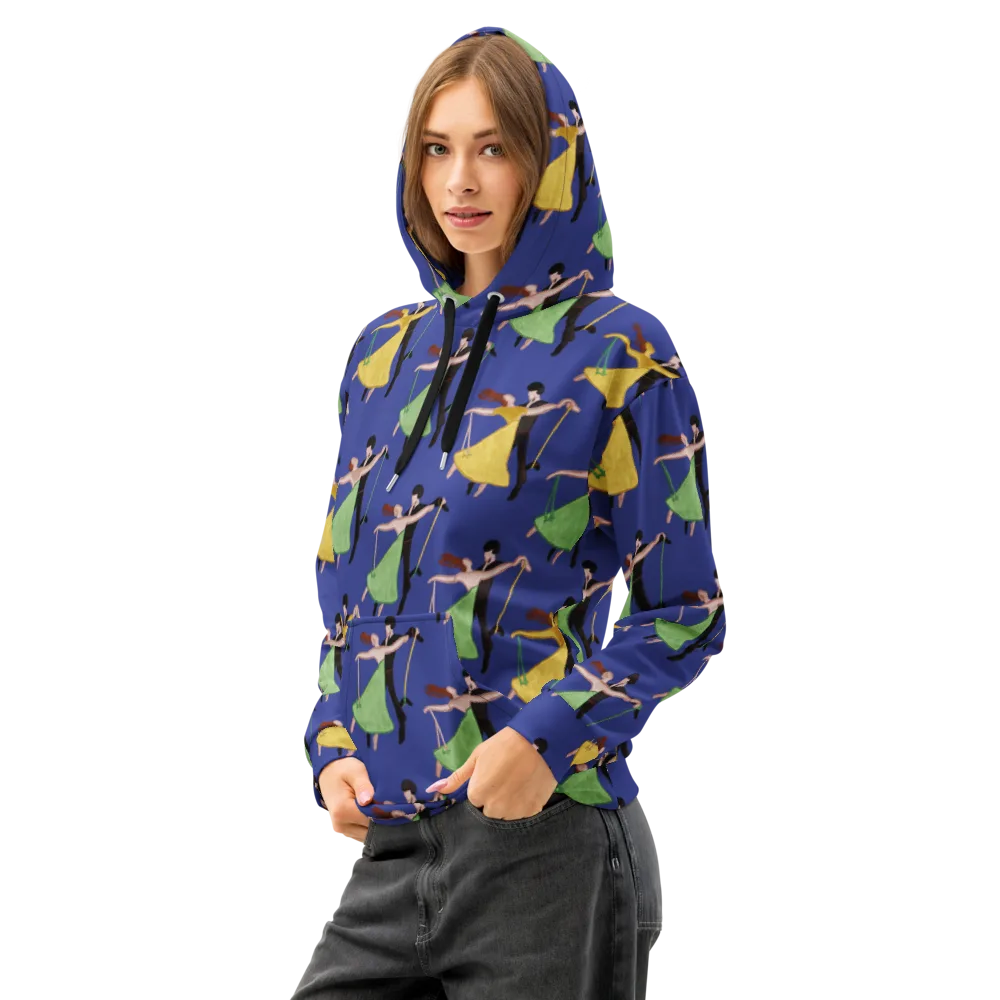 Swingtime Silhouettes on Cotton Hoodie — Left Front