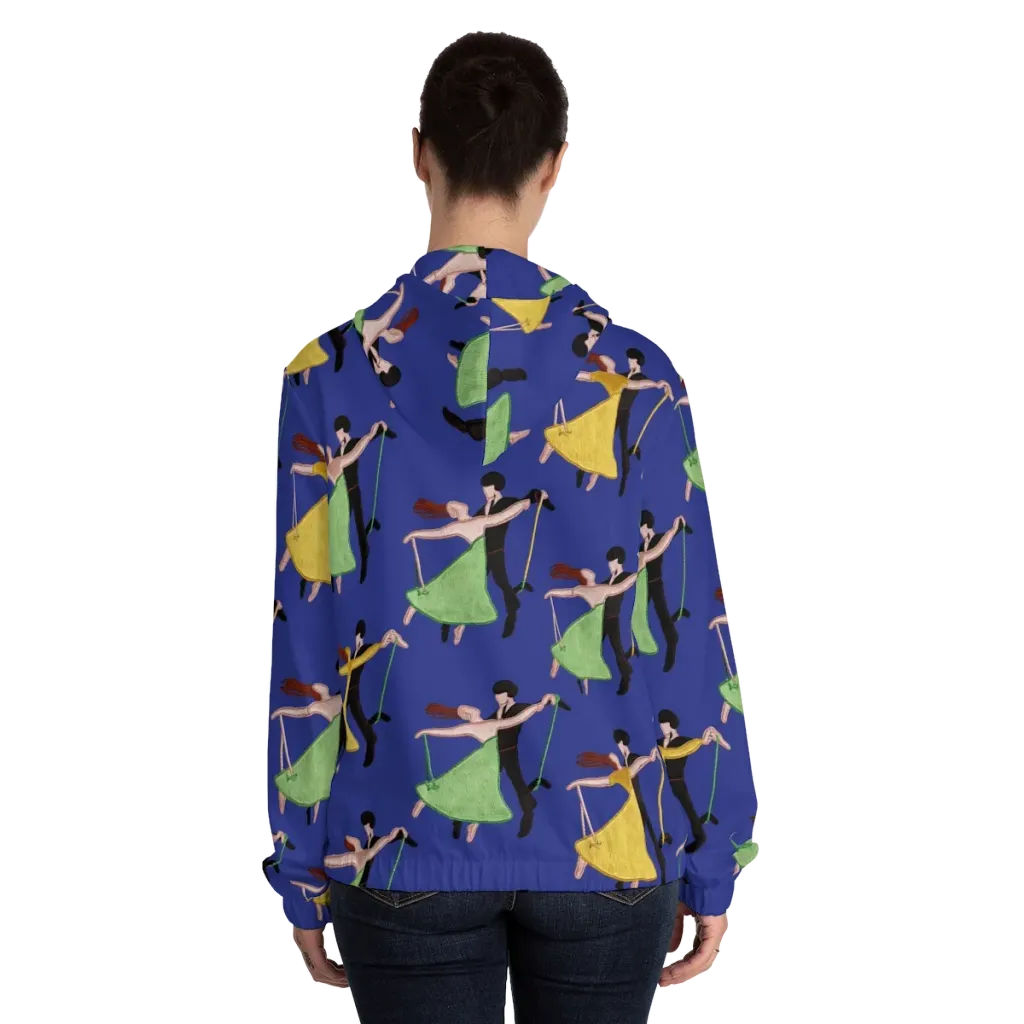 Swingtime Silhouettes on Women's Full-Zip Hoodie — Back On Person