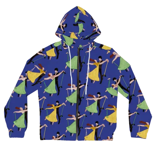 Swingtime Silhouettes on a Women's Full-Zip Hoodie