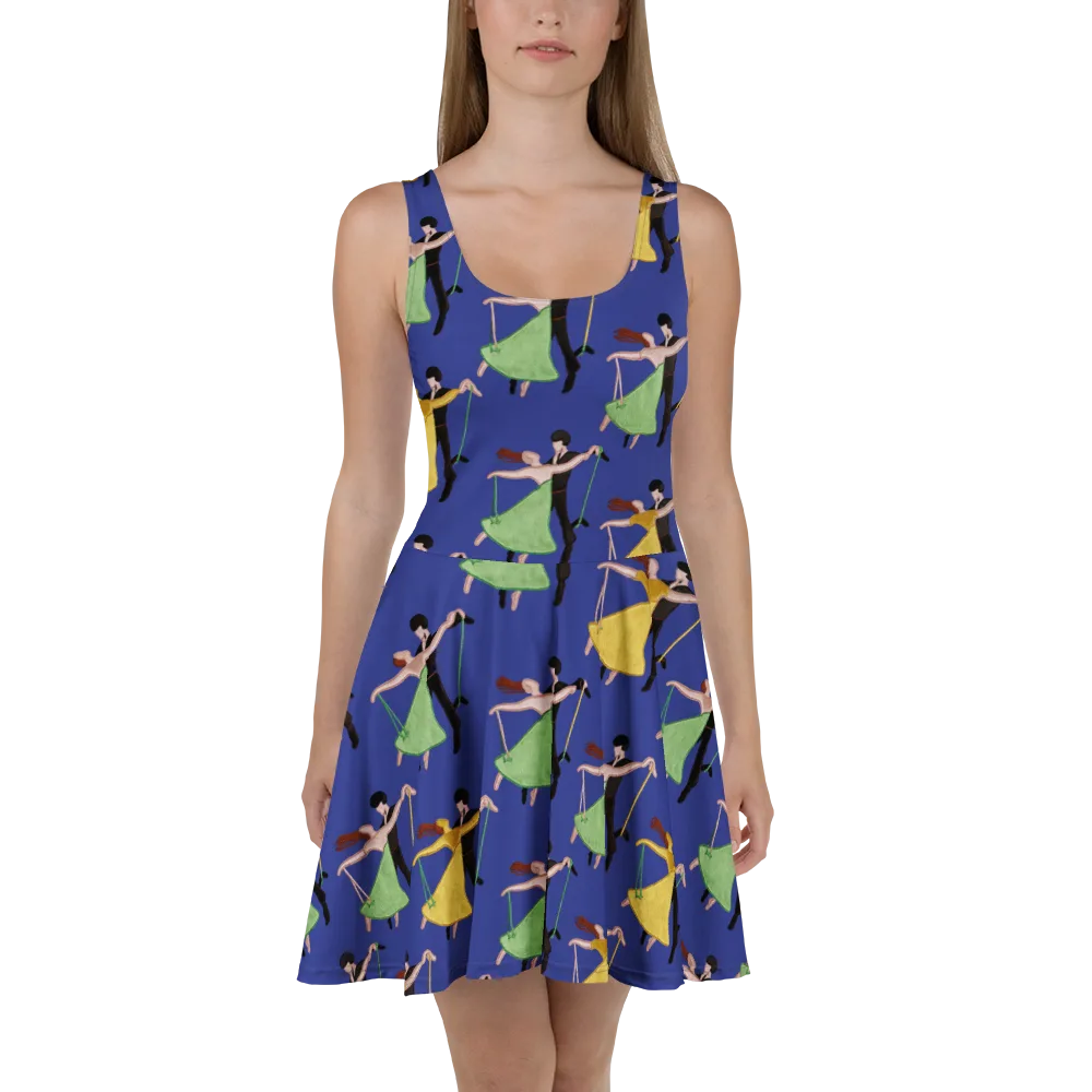 Swingtime Silhouettes on Skater Dress — Front