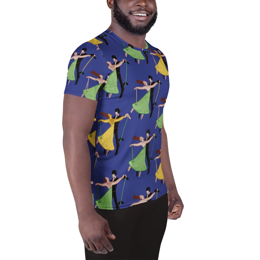 Swingtime Silhouettes on Men's Athletic T-Shirt — Right