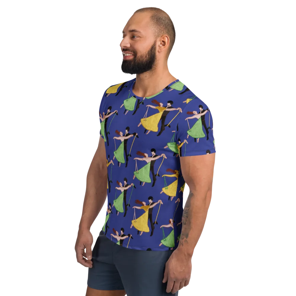 Swingtime Silhouettes on Men's Athletic T-Shirt — Left