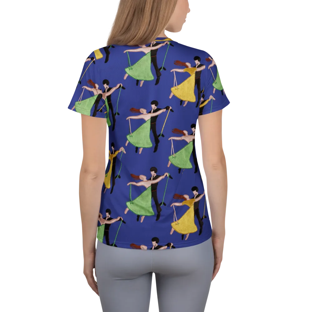 Swingtime Silhouettes on Women's Athletic T-Shirt — Back