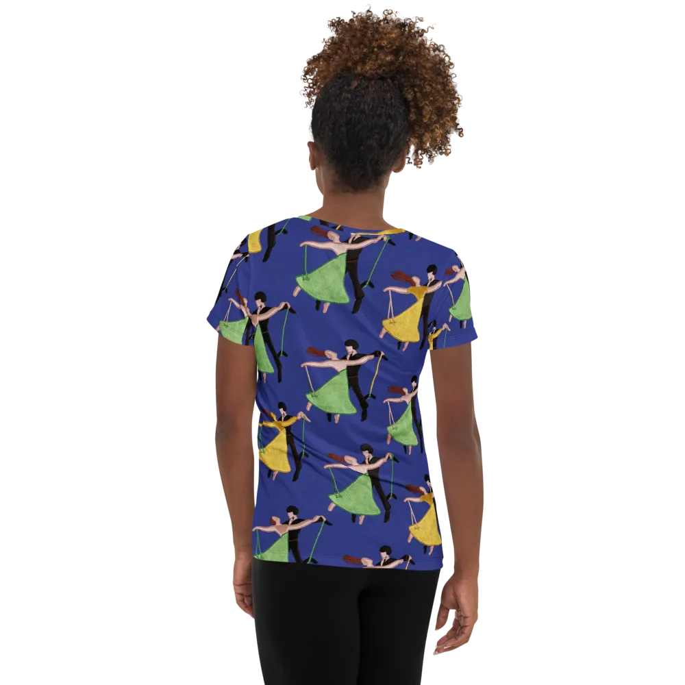 Swingtime Silhouettes on Women's Athletic T-Shirt — Back