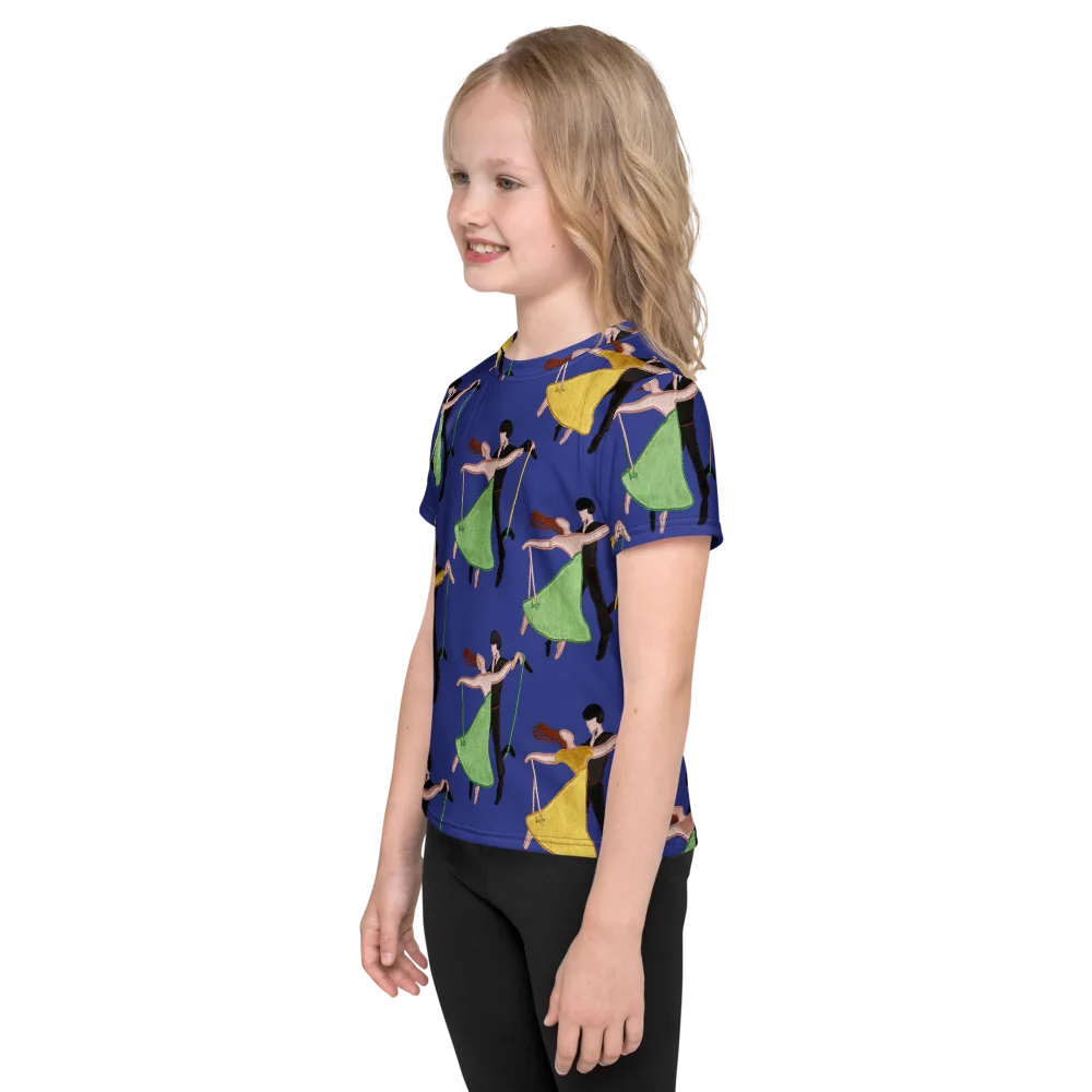 Swingtime Silhouettes on Kids Crew Neck T-Shirt — Left
