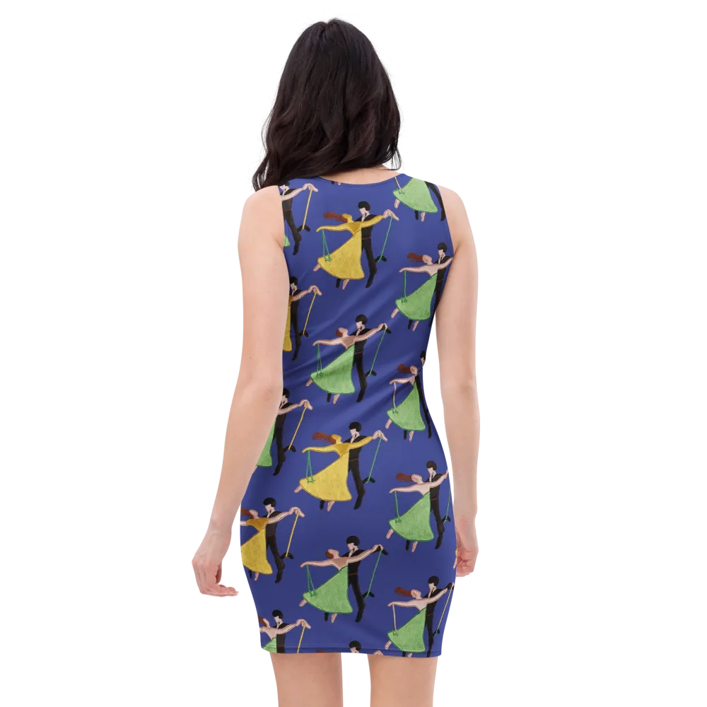 Swingtime Silhouettes on Bodycon Dress — Back