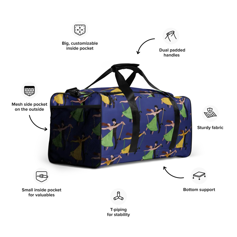 Swingtime Silhouettes on Duffle Bag — Right Front
