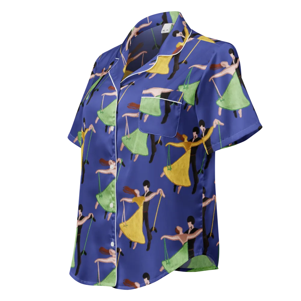 Swingtime Silhouettes on Women's Short Sleeve Pajama Top — Left Front