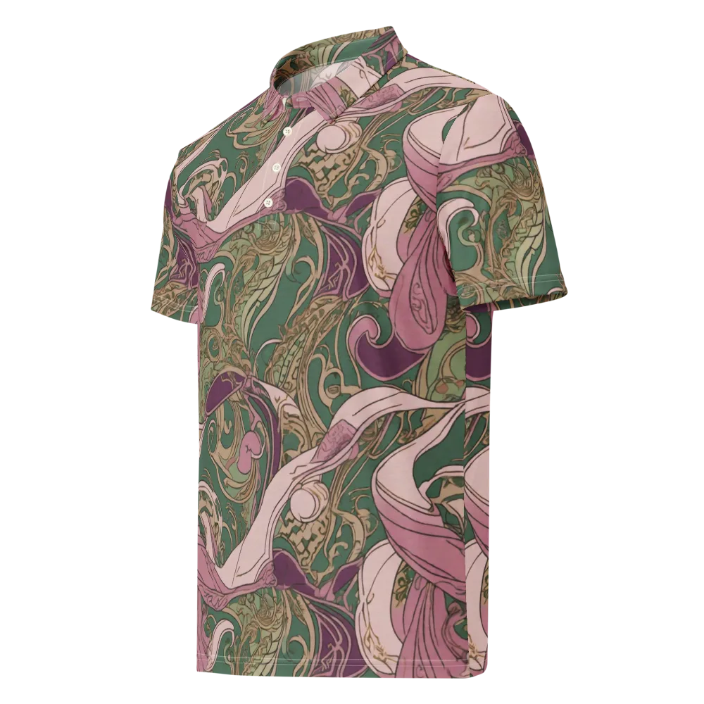 Mauve Arabesque on Men's Slim Fit Polo Shirt — Left Front