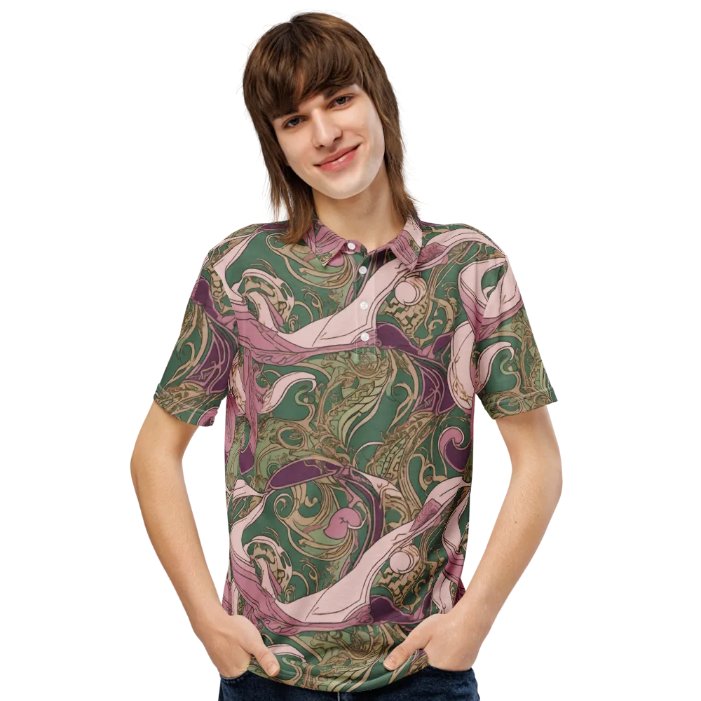 Mauve Arabesque on Men's Slim Fit Polo Shirt — Front