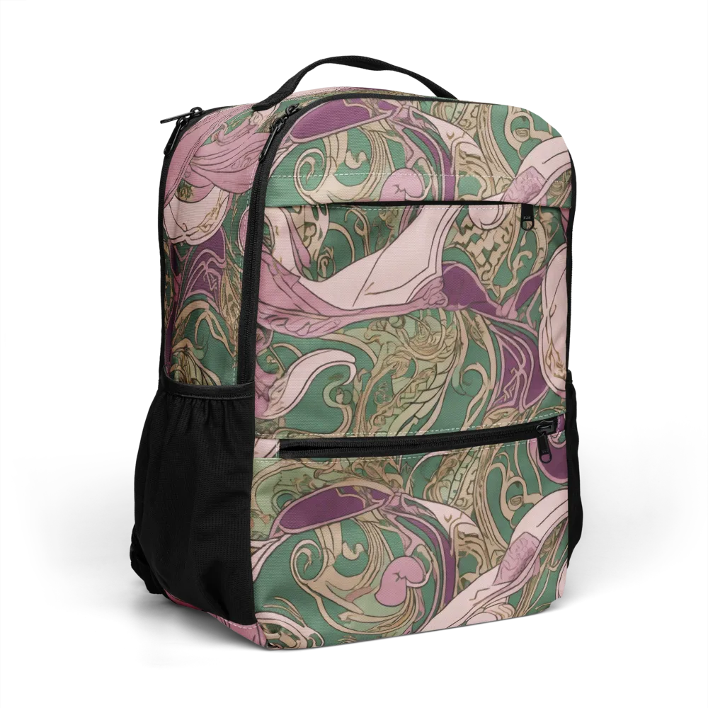 Mauve Arabesque on Utility Backpack — Right Front