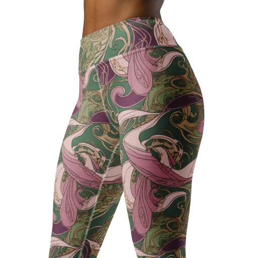 Mauve Arabesque on a Yoga Leggings