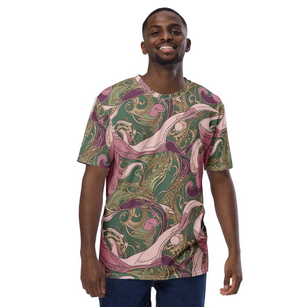 Mauve Arabesque on Men's Crew Neck T-Shirt — Front