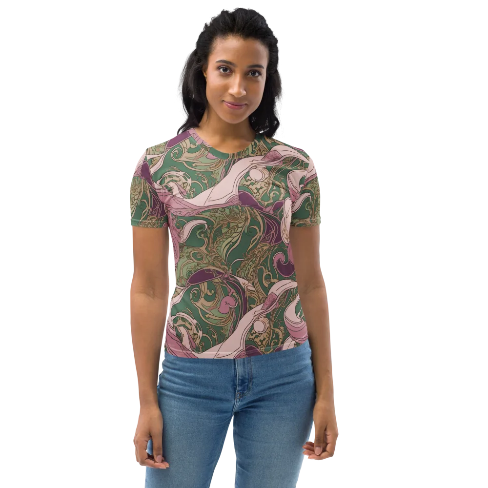 Mauve Arabesque on Women's Crew Neck T-Shirt — Front