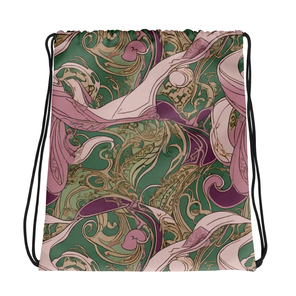 Mauve Arabesque on Drawstring Bag — Photo