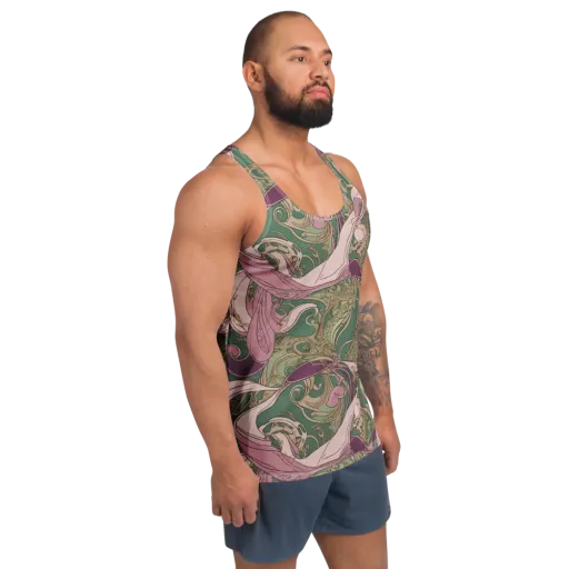 Mauve Arabesque on a Men's Tank Top