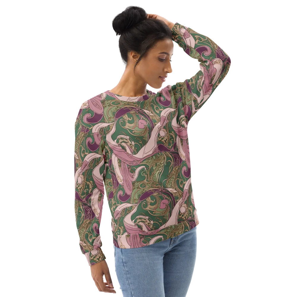 Mauve Arabesque on Sweatshirt — Right Front
