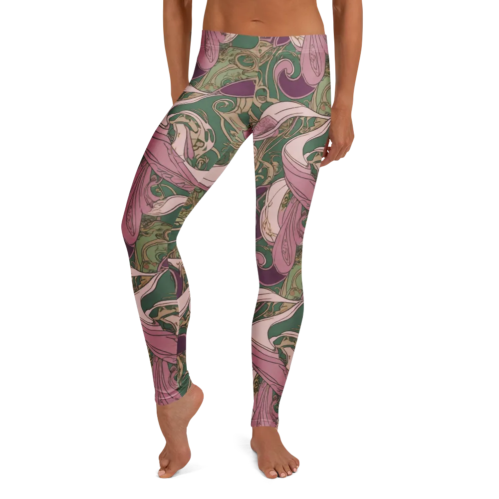 Mauve Arabesque on Leggings — Front
