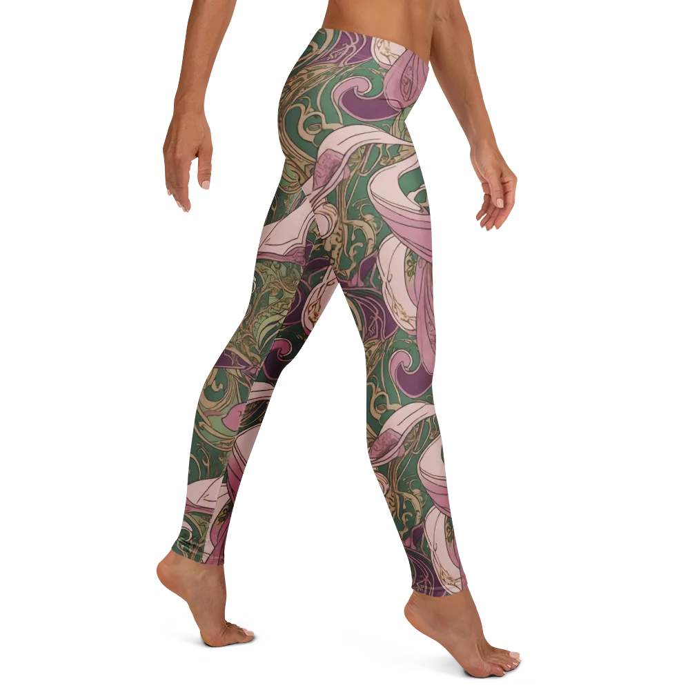 Mauve Arabesque on Leggings — Right