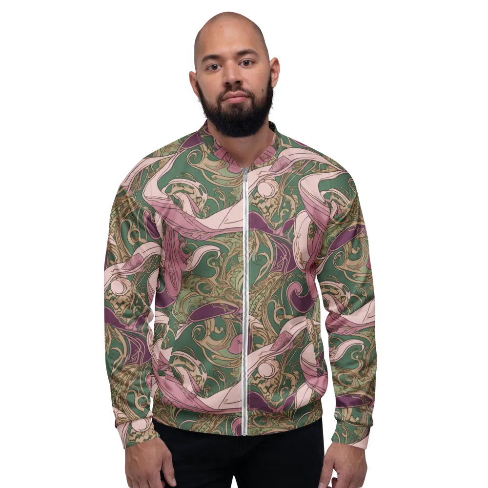 Mauve Arabesque on Bomber Jacket — Front